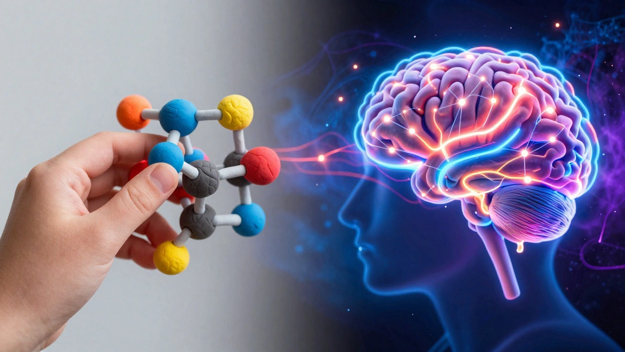 Визуализация работы полушарий мозга ребенка при создании модели молекулы из глины